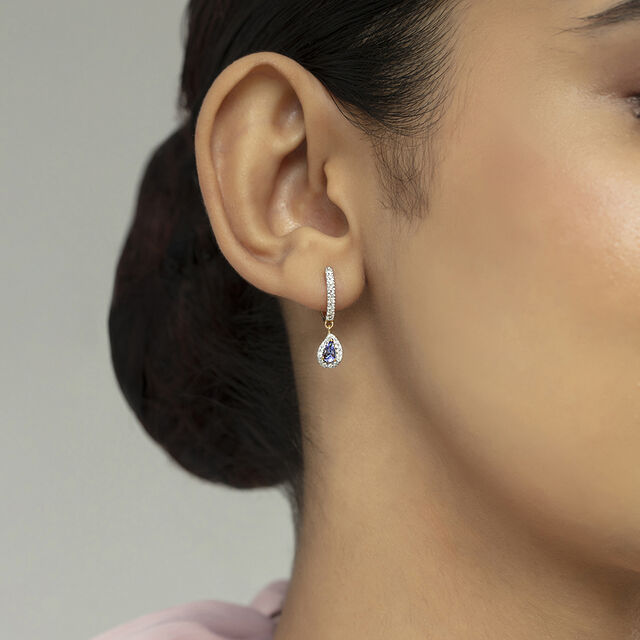 Vibrant Glam Gold & Diamond Hoop Earrings 2