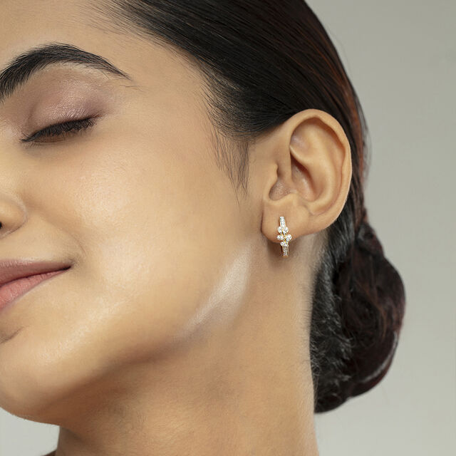 Blossom Chic Gold & Diamond Hoop Earrings 2