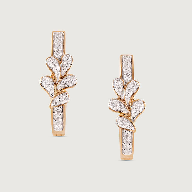 Blossom Chic Gold & Diamond Hoop Earrings 4