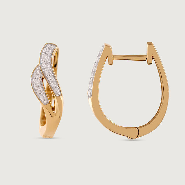 Sleek Chic Gold & Diamond Hoop Earrings 5