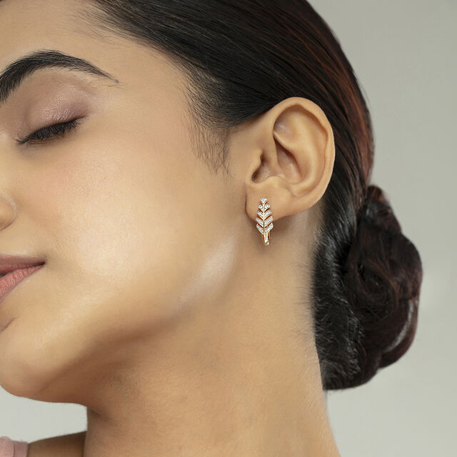 Mystic Petal Gold & Diamond Hoop Earrings 2