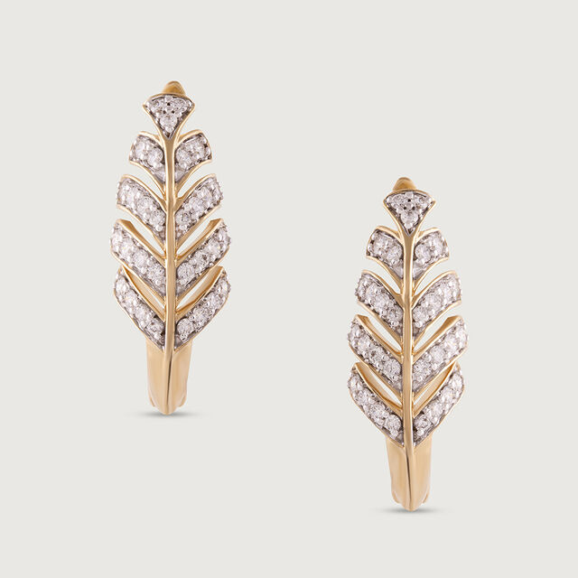 Mystic Petal Gold & Diamond Hoop Earrings 4