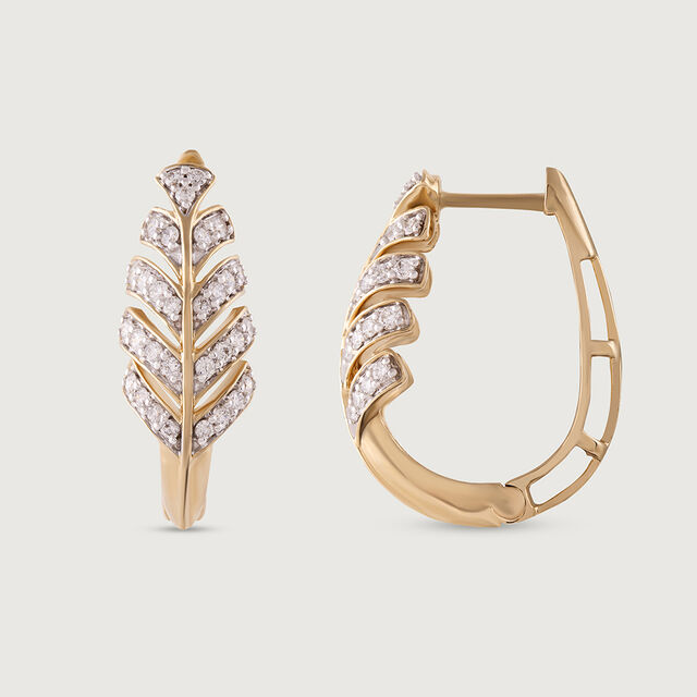 Mystic Petal Gold & Diamond Hoop Earrings 5