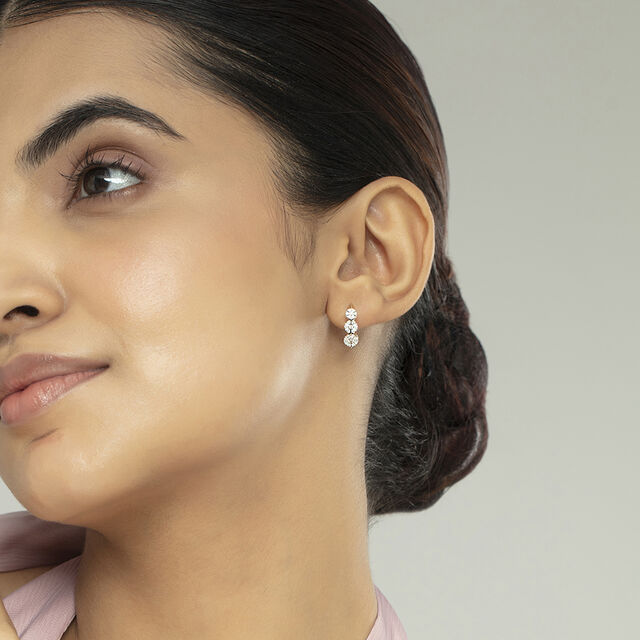 Twist Elegance Gold & Diamond Hoop Earrings 2