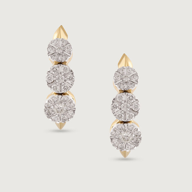 Twist Elegance Gold & Diamond Hoop Earrings 4