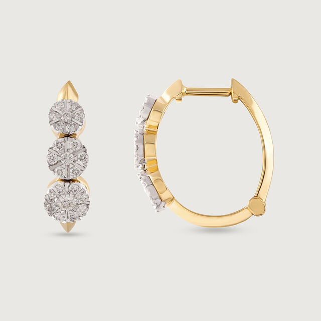 Twist Elegance Gold & Diamond Hoop Earrings 5