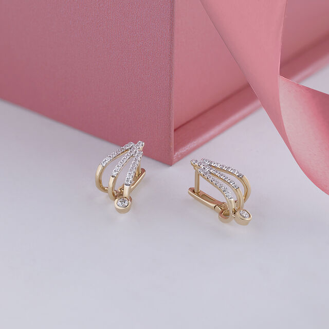 Layered Luxe Gold & Diamond Hoop Earrings 