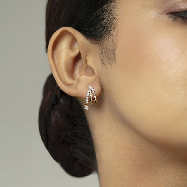 Layered Luxe Gold & Diamond Hoop Earrings 2