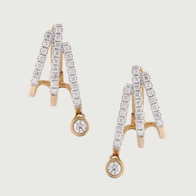 Layered Luxe Gold & Diamond Hoop Earrings 4
