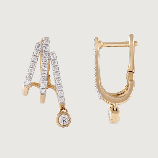 Layered Luxe Gold & Diamond Hoop Earrings 5