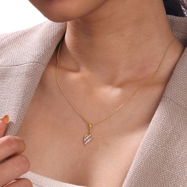Flowing Wave Gold & Diamond Pendant 2
