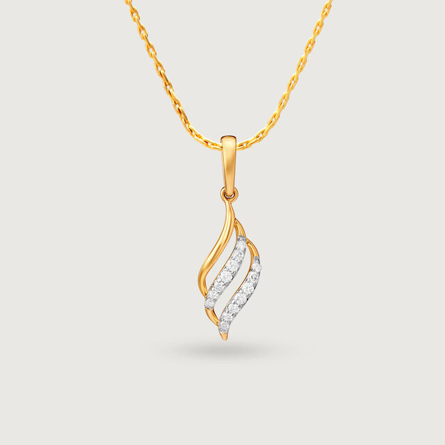 Flowing Wave Gold & Diamond Pendant 4