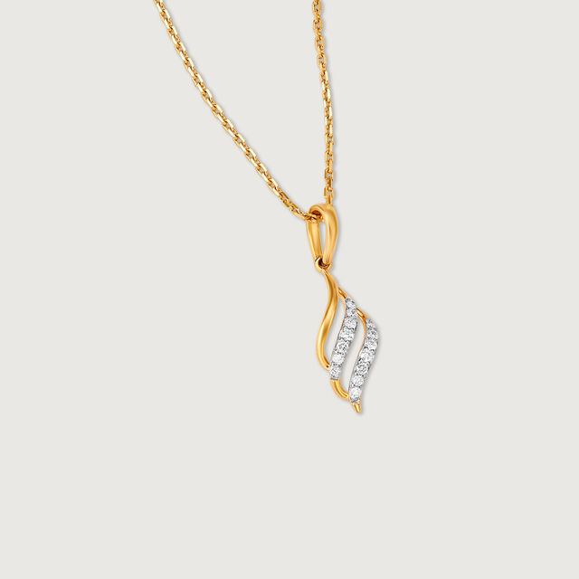 Flowing Wave Gold & Diamond Pendant 5