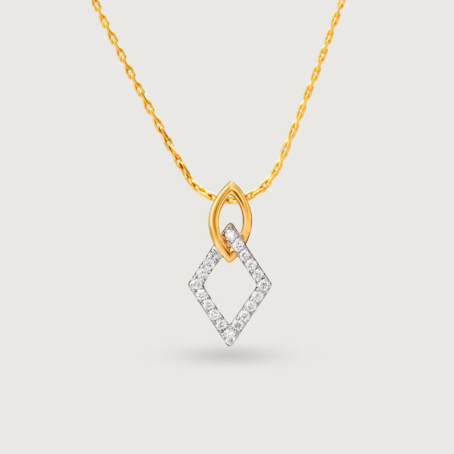 Geometric Frame Gold & Diamond Pendant 4