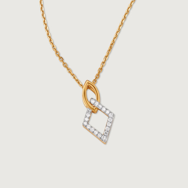Geometric Frame Gold & Diamond Pendant 5