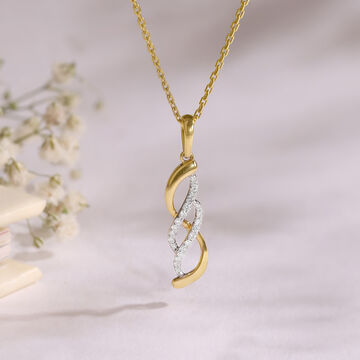 Flowing Twist Gold & Diamond Pendant