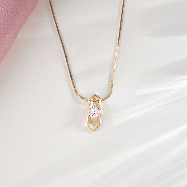 Prism Shield Gold & Diamond Pendant 