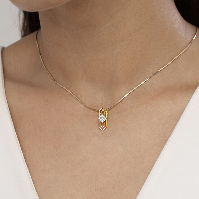 Prism Shield Gold & Diamond Pendant 2