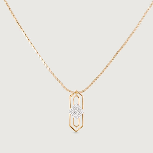 Prism Shield Gold & Diamond Pendant 4