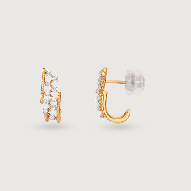 Lattice Cascade Gold & Diamond Stud Earrings 5