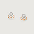 Geometric Honeycomb Gold & Diamond Stud Earrings 4