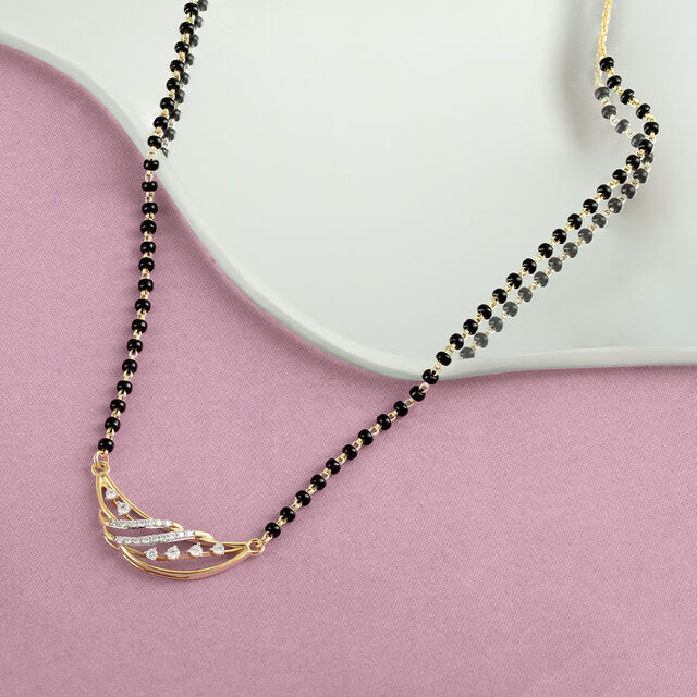 Woven Waves Gold and Diamond Mangalsutra 