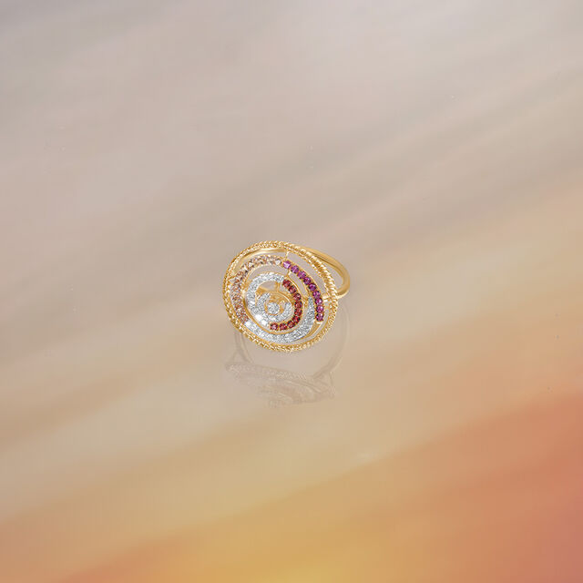 Radiant Spiral Diamond Ring 