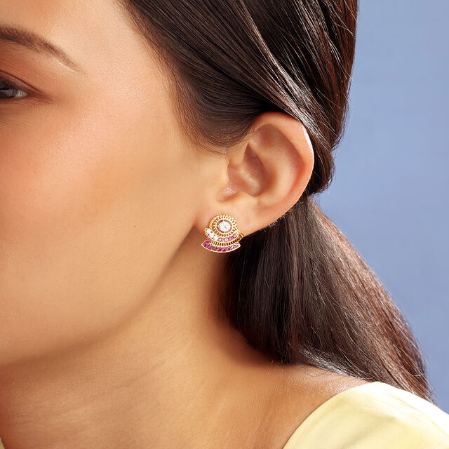 Radiant Horizon Sapphires & Diamond Stud Earrings 2