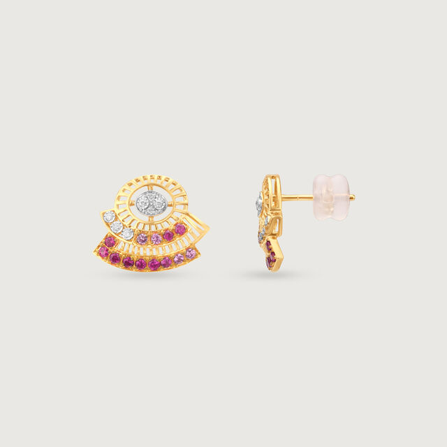 Radiant Horizon Sapphires & Diamond Stud Earrings 5