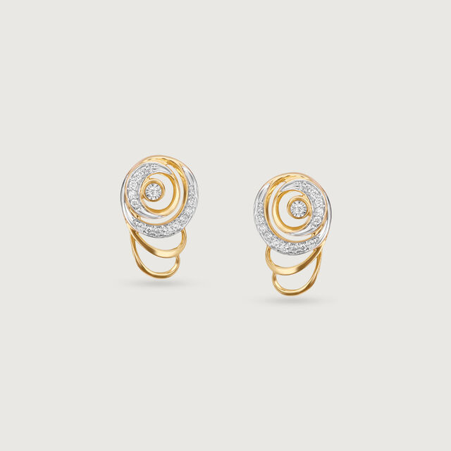 Solar Swirl Diamond Stud Earrings 3