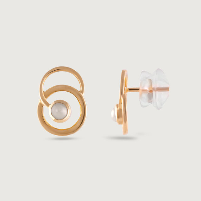 Timeless Glow Gold & Pearl Stud Earrings 4