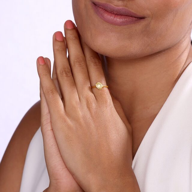 Firefly Fantasia 14 kt Gold & Green Amethyst Finger Ring 2