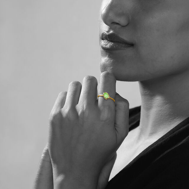 Firefly Fantasia 14 kt Gold & Green Amethyst Finger Ring 3