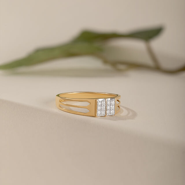 Minimalist Vibes Gold & Diamond Ring for Men 