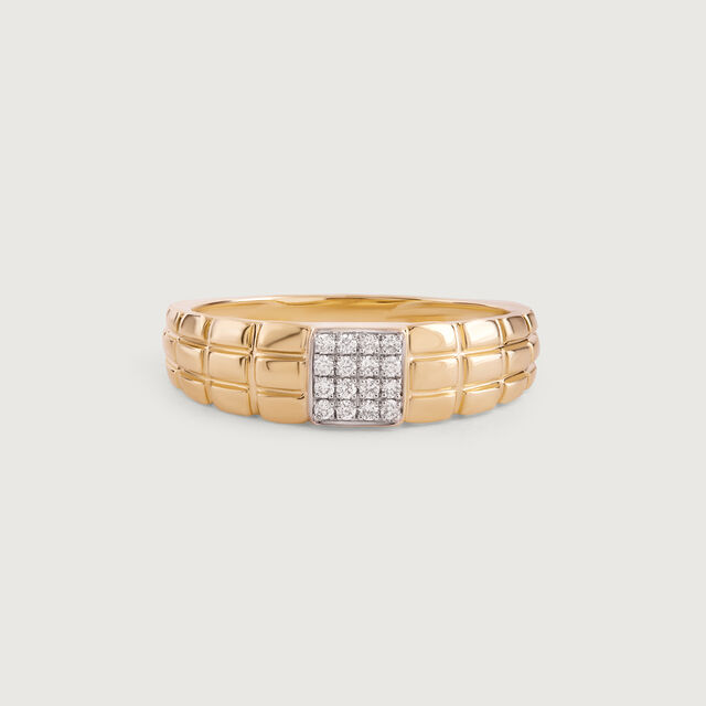 Gridlock Drip Gold & Diamond Finger Ring for Men 3