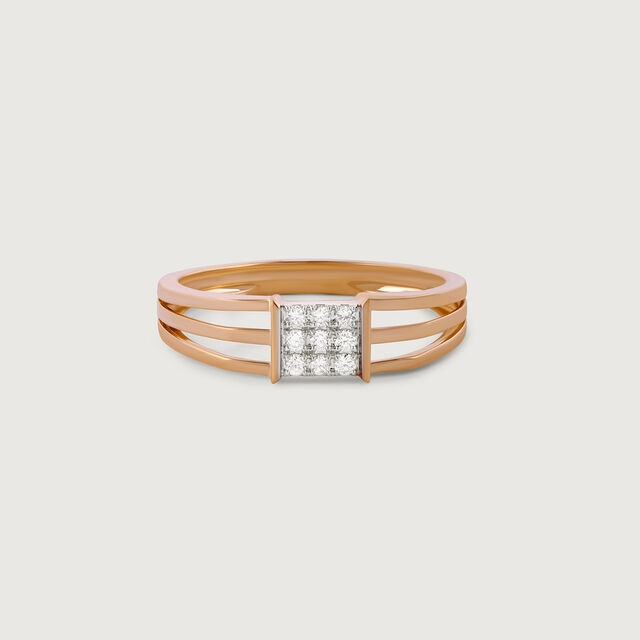 Clean Cuts Gold & Diamond Finger Ring for Men 3