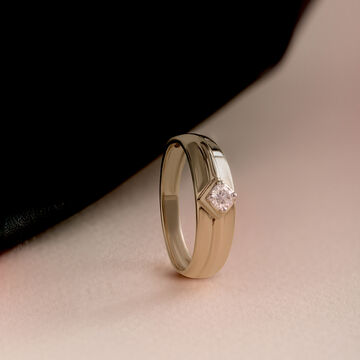 Edgy Angles Gold & Diamond Finger Ring for Men