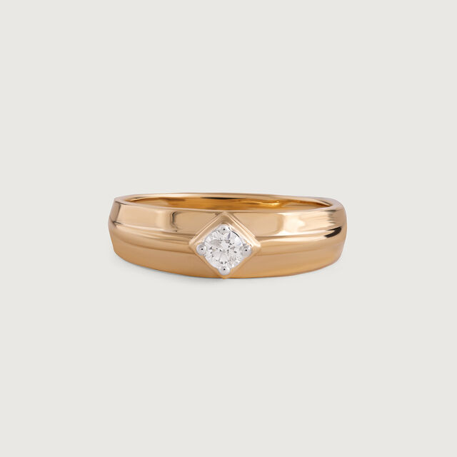 Edgy Angles Gold & Diamond Finger Ring for Men 3