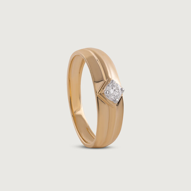 Edgy Angles Gold & Diamond Finger Ring for Men 4