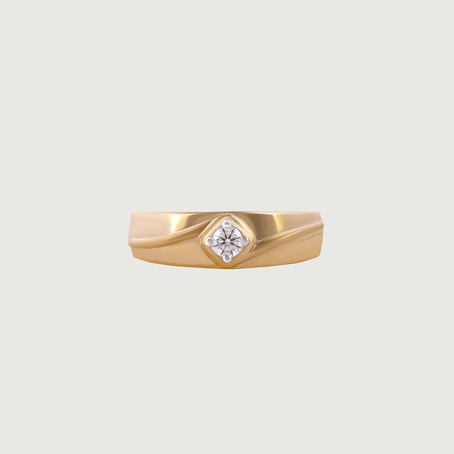 Twisted Vibe Gold & Diamond Finger Ring for Men 3