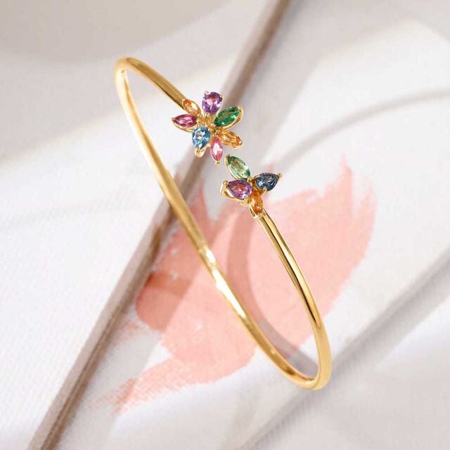 Bubbly Bloom Gemstone Bangle 
