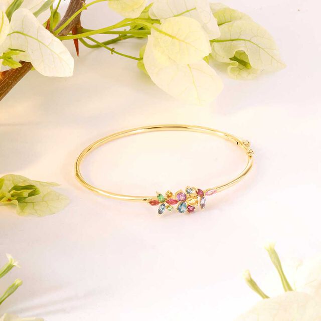 Chic Multitone Gemstone Bangle 
