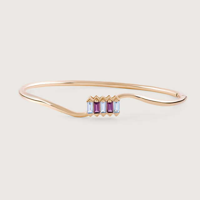 Pink Harmony Garnet & Gold Bangle 4