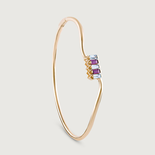 Pink Harmony Garnet & Gold Bangle 6