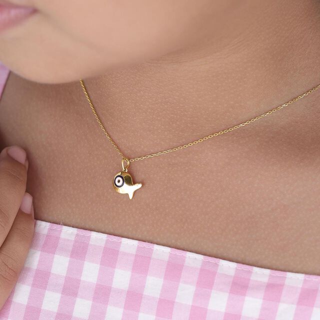 Happy Fish Gold Pendant 2