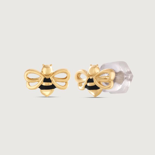 Tanishq 22KT Gold Heart Wing Bee Stud Earrings 5
