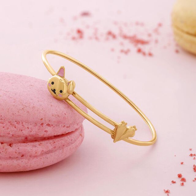 Cuddle Bear Gold Bangle 