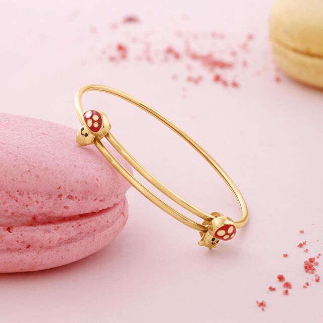 Flutter Ladybugs Gold Bangle 