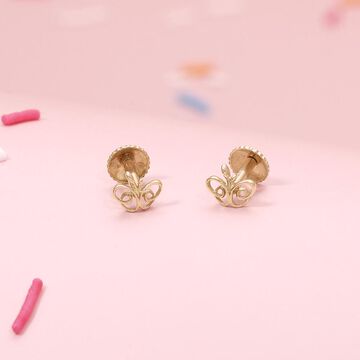 Cheerful Butterfly Gold Stud Earrings