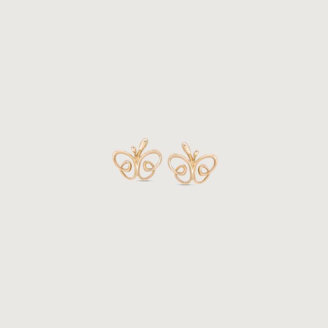 Cheerful Butterfly Gold Stud Earrings 4